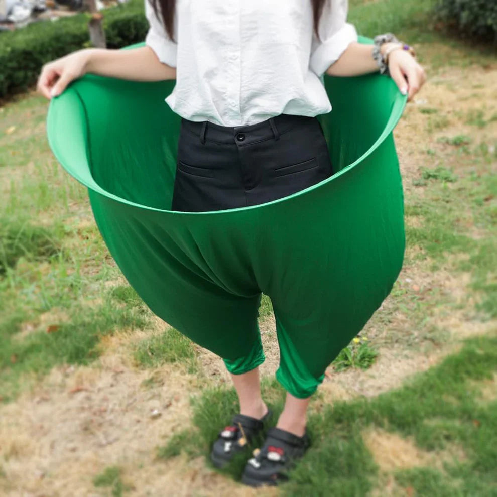 Granny Pants Fun Toss Game Silky stretch pant + colorful balls β fits adults & kids!