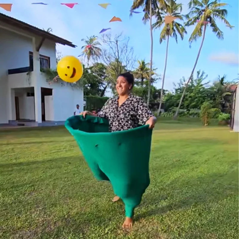 Granny Pants Fun Toss Game Silky stretch pant + colorful balls β fits adults & kids!